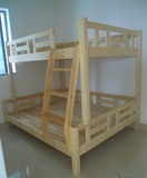 实木子母床松木双层床带安全护栏爬梯上下床定制 广州儿童床定做