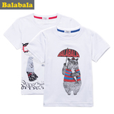 巴拉巴拉男童T恤2016夏季新款纯棉儿童圆领短袖中大童卡通上衣潮
