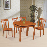 实木餐桌椅组合 现代简约家具方圆两用伸缩代小户型折叠餐桌6人8