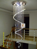 螺旋水晶长吊灯复式楼梯吊灯别墅酒店客厅餐厅灯圆形现代简约灯具