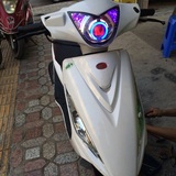 光阳劲丽双光透镜大灯总成摩托车配件GP110改装天使恶魔眼疝气灯