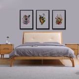 N次方原木日式实木床双人床1.8米白蜡木北欧现代1.5米成人床特价