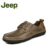 新款Jeep吉普男鞋春夏季系带头层牛皮休闲真皮透气镂空英伦网鞋子