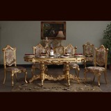 意大利风格家具法式圆餐桌白欧式实木雕刻椭圆餐桌全实木餐桌6人