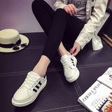 2016新款小白鞋白色帆布鞋女款单鞋韩版平底板鞋运动休闲学生球鞋