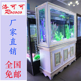 鱼缸水族箱欧式、中式相框玻璃生态屏风