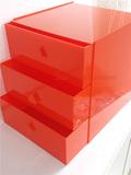 定制大号亚克力橘色床头收纳柜透明有机玻璃内衣内裤袜子储藏盒