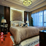 新中式床婚床双人简欧床主客卧现代实木床样板间别墅实拍家具定制