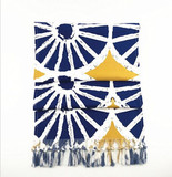 软装设计蓝色黄色柠檬帆布桌旗美式乡村欧式中式实木餐桌家具布艺