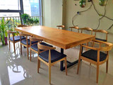 简约现代实木会议桌椅办公桌电脑桌长条桌方形桌创意洽谈桌椅组合