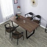 铁艺美式定制实木老板职员办公桌椅4人位电脑桌会议桌餐桌椅组合