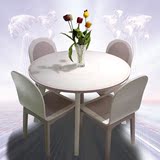 实木餐桌圆形磨砂钢化玻璃餐桌圆桌简约现代时尚饭桌小户型4人6人