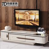 现代简约小户型1.8米/2.3m客厅伸缩电视机柜大理石烤漆地柜实木柜