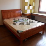 进口橡木床 实木床1.2米 1.5米 1.8米 2#海棠色  双人床 仅售厦门