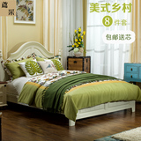 现代美式田园软装样板房间床品卖场别墅床上用品多件套定制含芯
