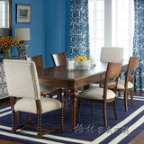 美式复古餐桌椅组合小户型欧式餐台北欧实木长方形餐桌地中海家具