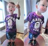 2016新款韩版夏装儿童装男童迷彩短袖T恤衫 潮款宝宝卫衣打底衫