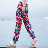2016夏女装波西米亚沙滩裤显瘦高腰泰国灯笼裤海边必备民族风长裤