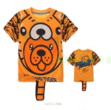 2016夏新款男童T恤 儿童狮子长颈鹿动物老虎造型纯棉短袖T恤童装