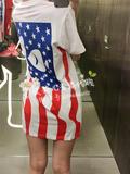 6月 艾莉儿香港代购 AAPE 16夏女 国旗猿人印花短袖中长款T恤2663
