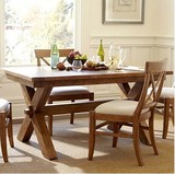 北欧餐桌椅组合 实木餐桌办公桌咖啡厅餐桌美式家具实木饭桌子