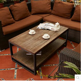 LOFT美式复古铁艺实木茶几客厅沙发茶桌简约休闲咖啡桌小木桌方桌