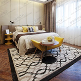 时尚欧式客厅地毯 茶几沙发卧室床尾地毯简约现代宜家样板间地毯