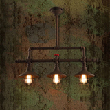 水管吊灯复古工业风灯具创意三头餐厅长形灯铁艺loft工程酒吧吊灯