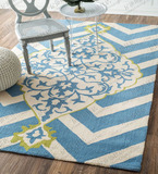 现代欧式美式客厅地毯茶几沙发地毯蓝色地中海卧室样板间地毯定制