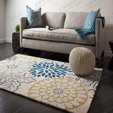 简约北欧客厅地毯茶几沙发地毯田园卧室床边地毯宜家手工地毯定制