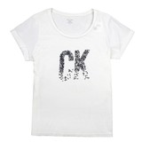2016春夏Calvin Klein正品代购女装 CK纯色圆领短袖亮珠片字母T恤