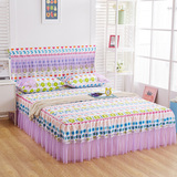 蕾丝床裙三/四件套 韩版公主花边床单床罩床头罩枕套 1.5米1.8m床