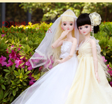 大芭比娃娃夜萝莉叶罗丽娃娃仙子衣服白婚纱新娘女孩新年礼物玩具