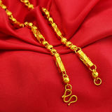 越南沙金项链男士式黄金项链仿真假镀金24k霸气佛珠饰品项炼颈链