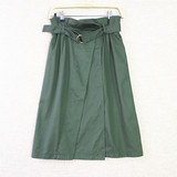 G1-4外贸原单夏季女士半身裙纯色百搭中长款半裙高腰女裙子0.37