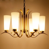 美式全铜吊灯 客厅餐厅卧室创意纯铜灯具欧式简约书房玄关灯饰
