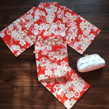 日式和服睡衣女夏季纯棉麻可爱樱花系带家居服套装汗蒸服春秋日系