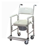 带轮坐便椅老人移动坐便器椅铝合金洗澡椅孕妇坐便老年人大便马桶