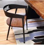 美式宜家餐椅loft工业风做旧铁艺椅子休闲咖啡椅办公会议椅设计师