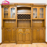 居尼亚中式实木酒柜定制整体储物柜酒架定做红橡隔断柜订做餐边柜