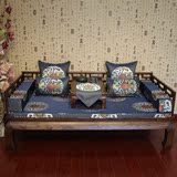 订做蓝色中式罗汉床垫子/红木沙发坐垫/实木沙发垫/婚庆/木沙发垫