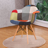 伊姆斯百家布餐椅子休闲简约现代时尚花色拼接布艺椅子设计师椅子