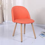 宜家简约现代鸭嘴椅子软包布艺设计师椅子会议洽谈靠背仿实木餐椅