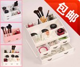 厂家直销特价田园白色化妆盒多功能化妆品的收纳盒桌面收纳盒木质