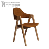泰国椅 实木餐椅靠背布艺创意经典宜家简约设计师椅子 北欧餐厅椅