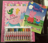 佩佩粉红猪小妹幼儿童宝宝填色书涂色本学画册蜡笔绘画本图册涂鸦