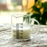 怡佳厨房毫升量杯带刻度牛奶杯微波加热玻璃杯刻度杯烘焙耐热杯子