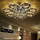 铭佐圆形水晶灯现代简约大气客厅LED吸顶灯温馨卧室餐厅灯具灯饰