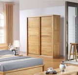 实木定制家具简约中式纯榆木衣柜纯实木衣柜移门衣柜衣橱卧室家具