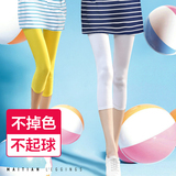 夏季韩版高腰牛奶丝冰丝九分打底裤外穿紧身弹力光泽薄款七分女裤